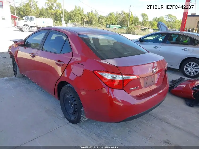 2T1BURHE7FC442287 2015 Toyota Corolla Le