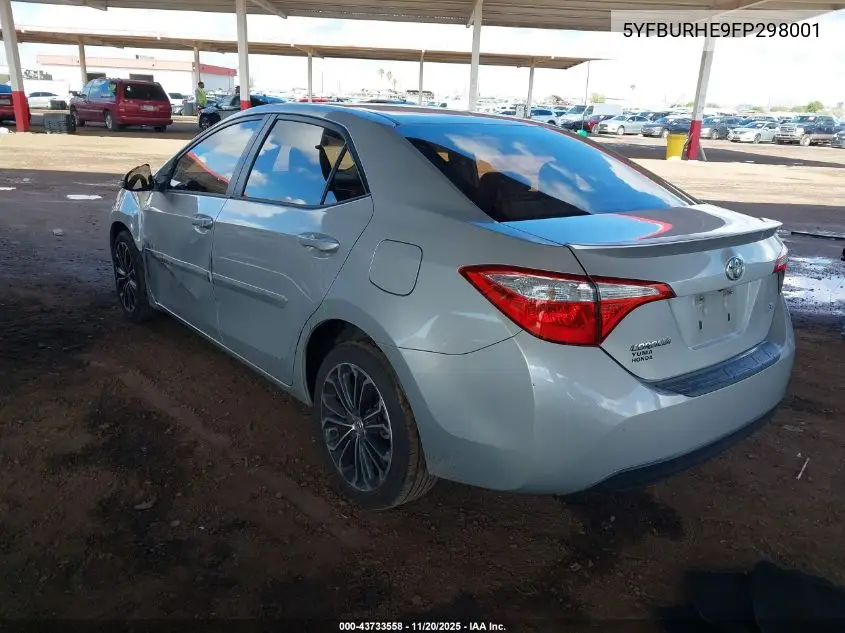 5YFBURHE9FP298001 2015 Toyota Corolla S Plus
