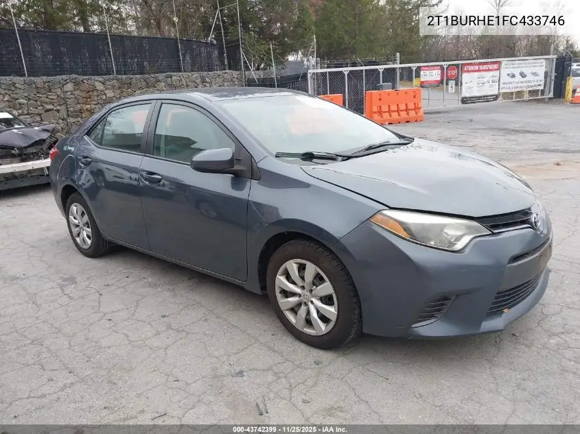 2T1BURHE1FC433746 2015 Toyota Corolla Le