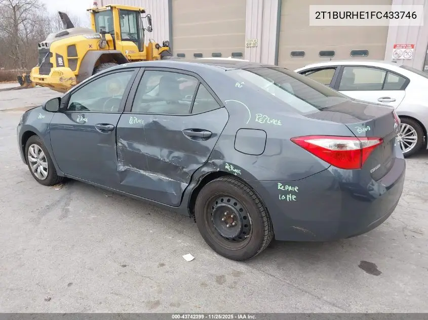 2T1BURHE1FC433746 2015 Toyota Corolla Le