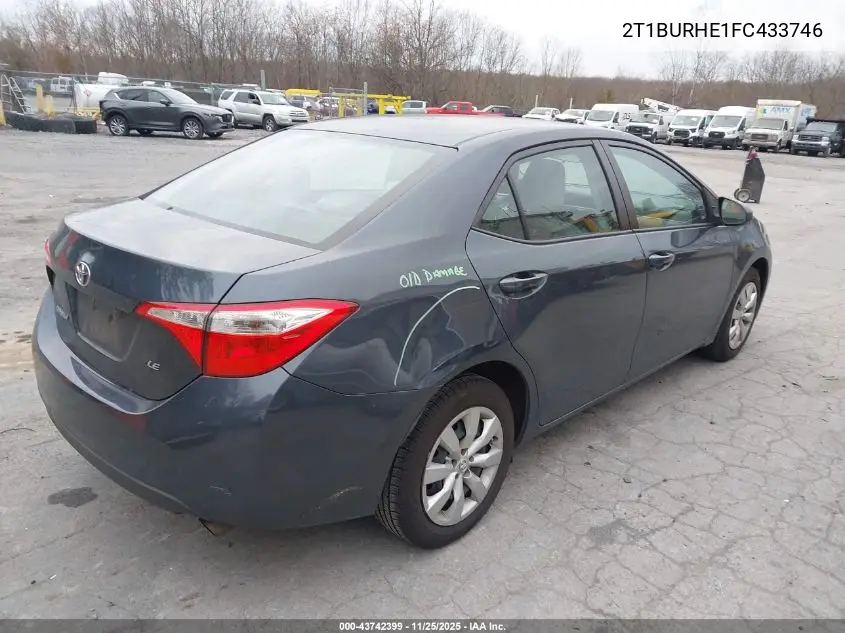 2T1BURHE1FC433746 2015 Toyota Corolla Le