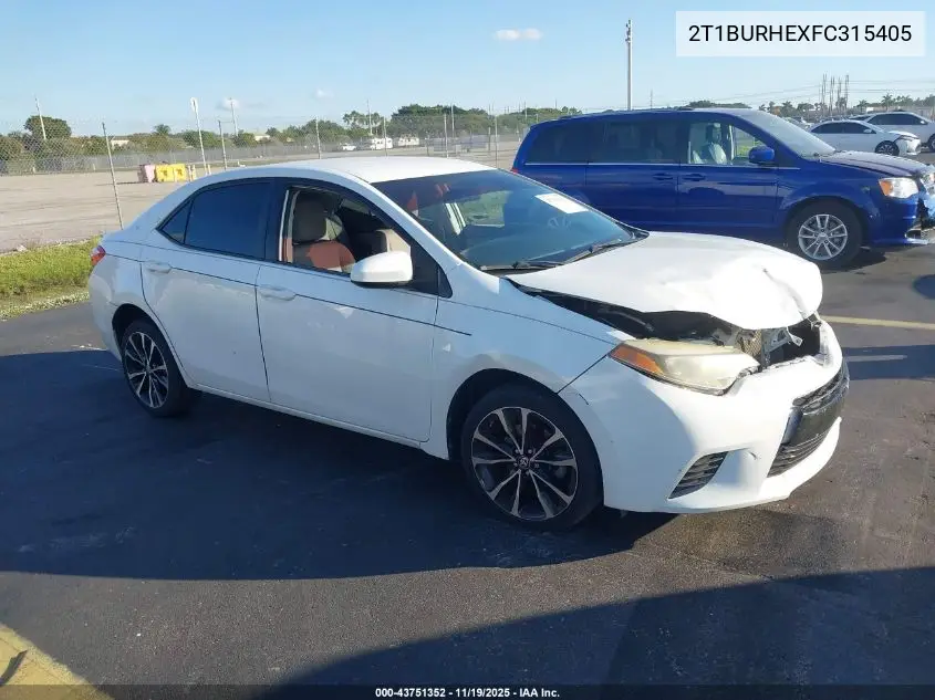 2T1BURHEXFC315405 2015 Toyota Corolla Le