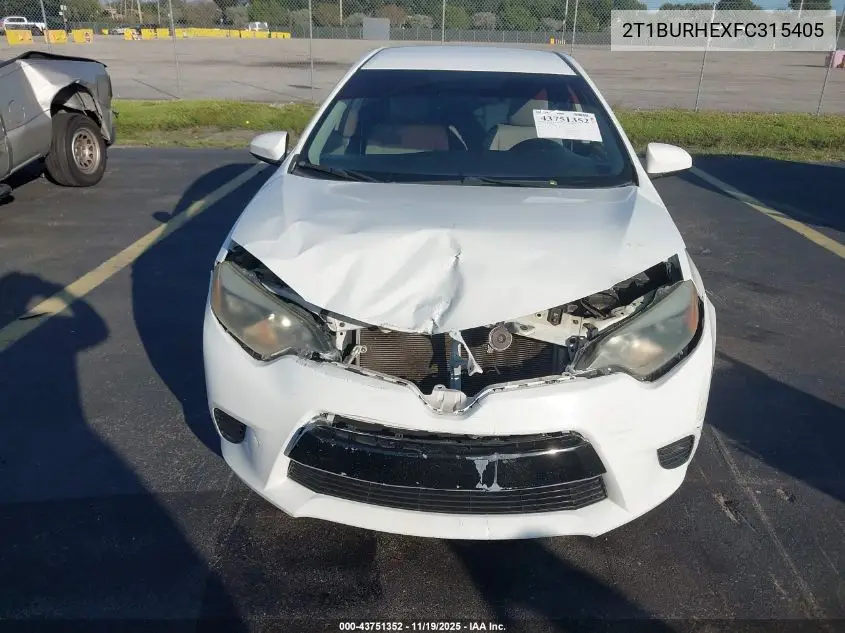 2T1BURHEXFC315405 2015 Toyota Corolla Le