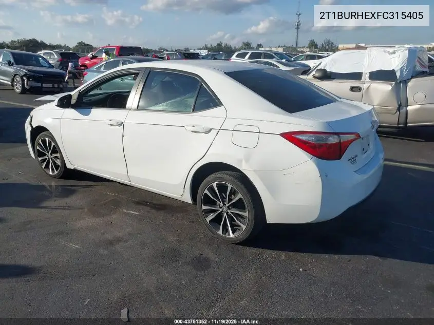 2T1BURHEXFC315405 2015 Toyota Corolla Le