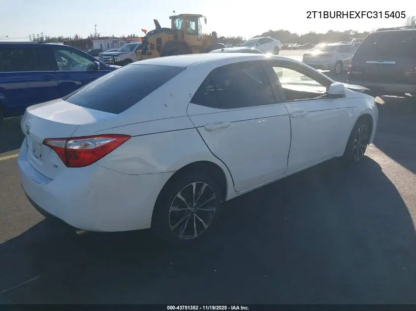 2T1BURHEXFC315405 2015 Toyota Corolla Le