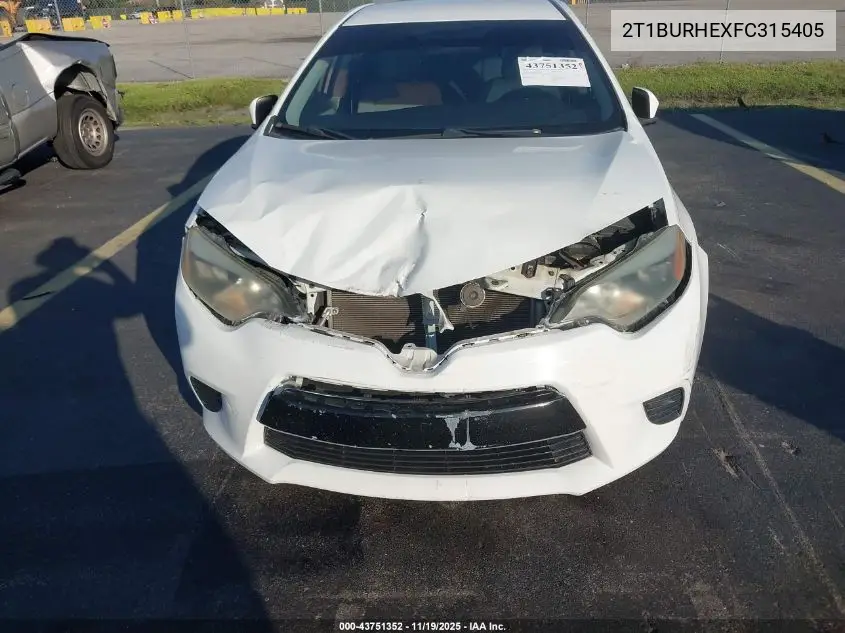 2T1BURHEXFC315405 2015 Toyota Corolla Le