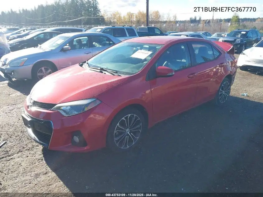 2T1BURHE7FC367770 2015 Toyota Corolla S Plus