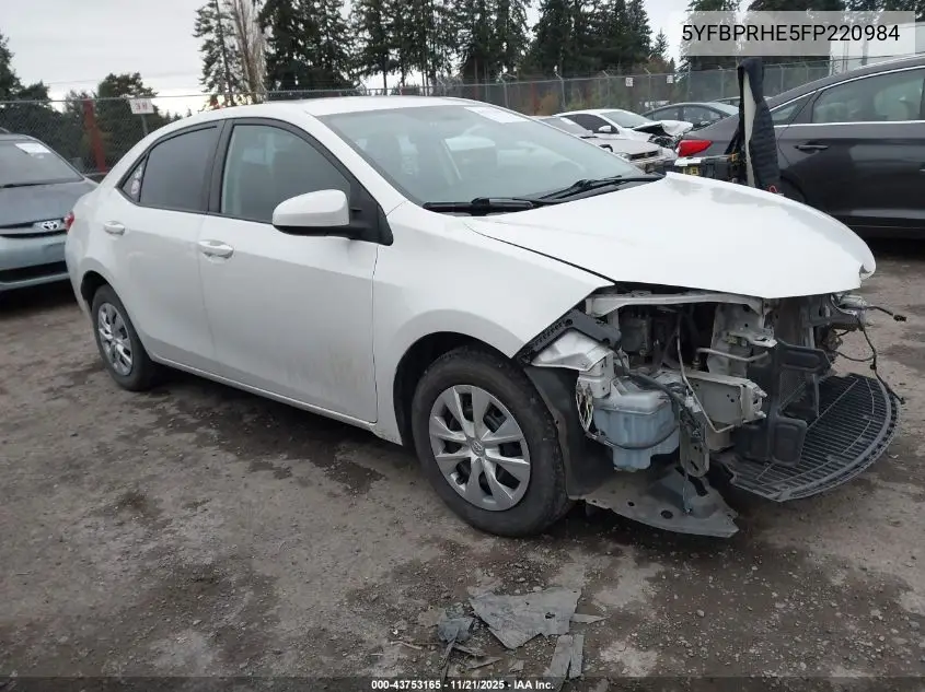 5YFBPRHE5FP220984 2015 Toyota Corolla Le Eco