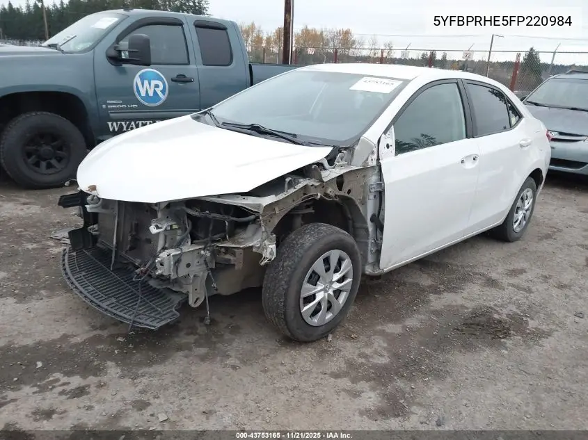 5YFBPRHE5FP220984 2015 Toyota Corolla Le Eco