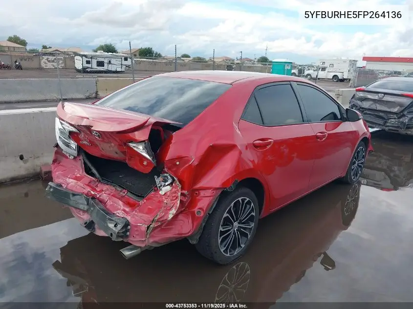 5YFBURHE5FP264136 2015 Toyota Corolla S Plus