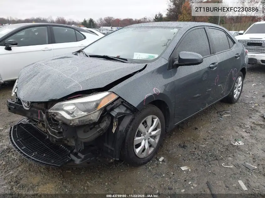 2T1BURHEXFC230886 2015 Toyota Corolla Le