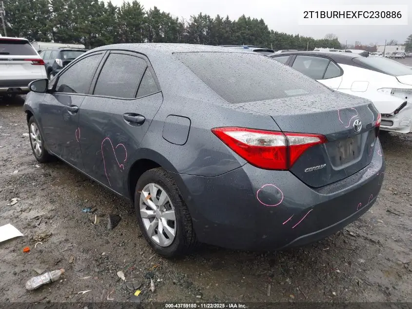 2T1BURHEXFC230886 2015 Toyota Corolla Le