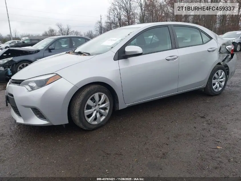 2T1BURHE4FC459337 2015 Toyota Corolla Le