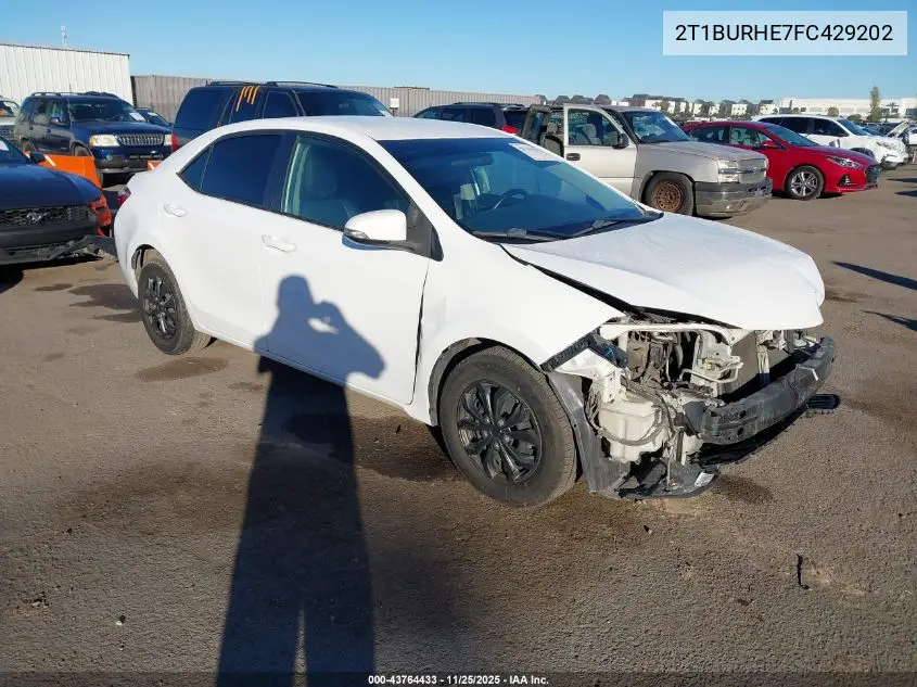 2T1BURHE7FC429202 2015 Toyota Corolla S Plus