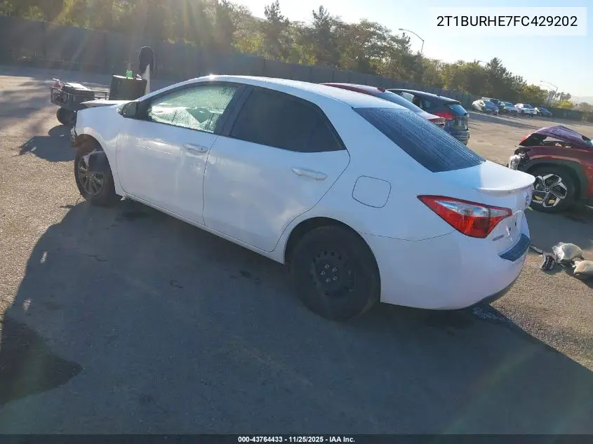 2T1BURHE7FC429202 2015 Toyota Corolla S Plus