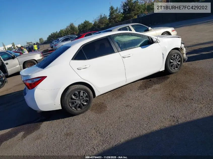 2T1BURHE7FC429202 2015 Toyota Corolla S Plus