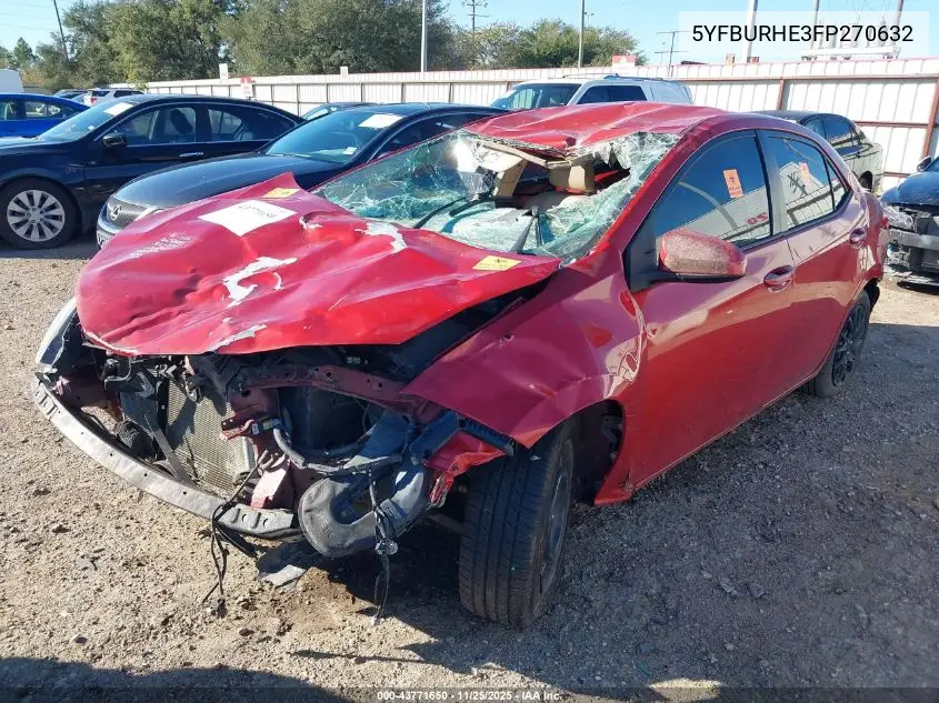 5YFBURHE3FP270632 2015 Toyota Corolla Le