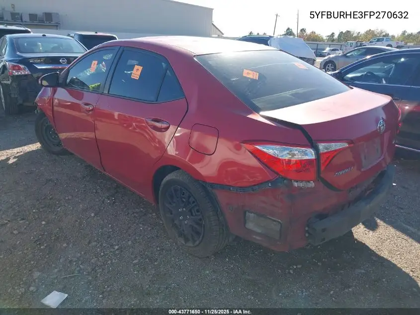 5YFBURHE3FP270632 2015 Toyota Corolla Le