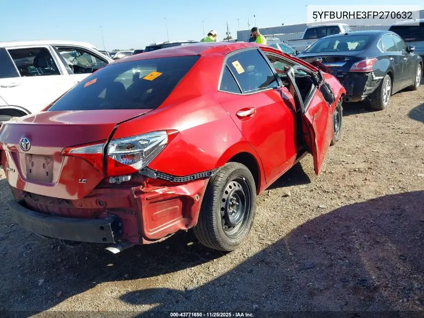 5YFBURHE3FP270632 2015 Toyota Corolla Le