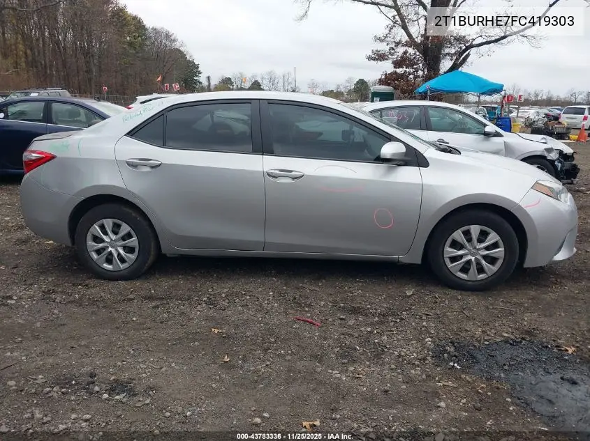2T1BURHE7FC419303 2015 Toyota Corolla L