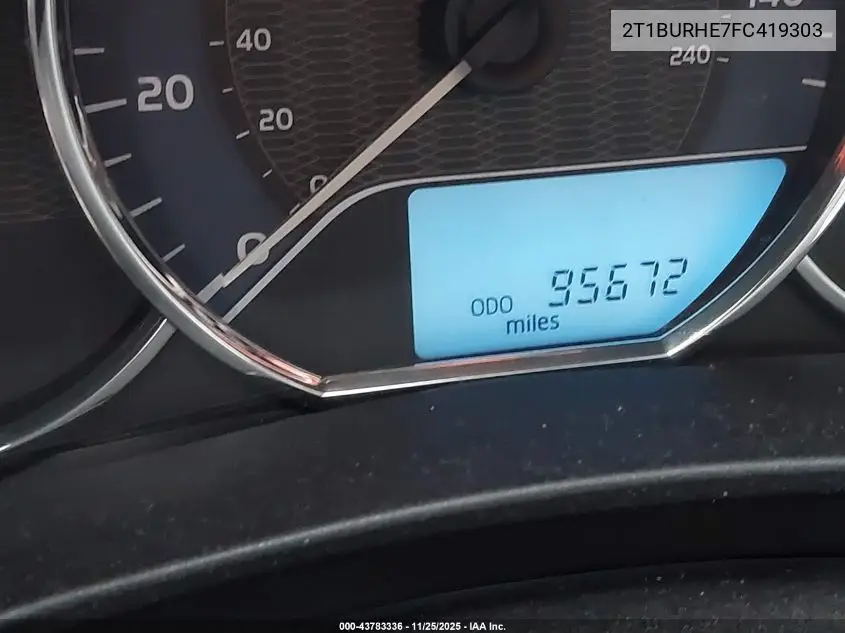 2T1BURHE7FC419303 2015 Toyota Corolla L