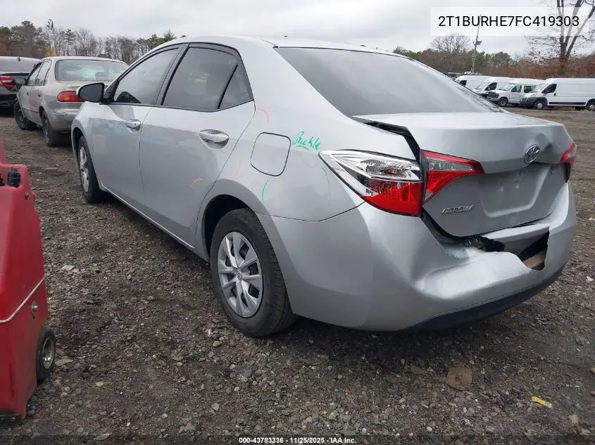 2T1BURHE7FC419303 2015 Toyota Corolla L