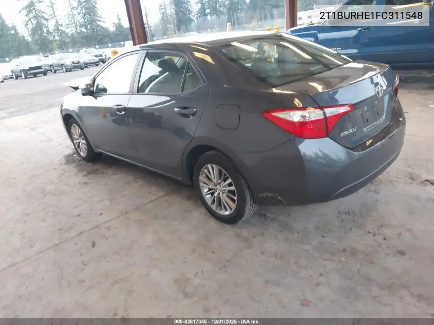 2T1BURHE1FC311548 2015 Toyota Corolla Le Plus
