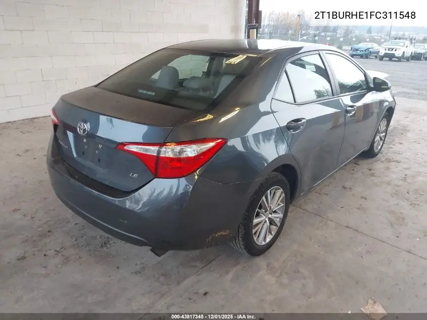 2T1BURHE1FC311548 2015 Toyota Corolla Le Plus