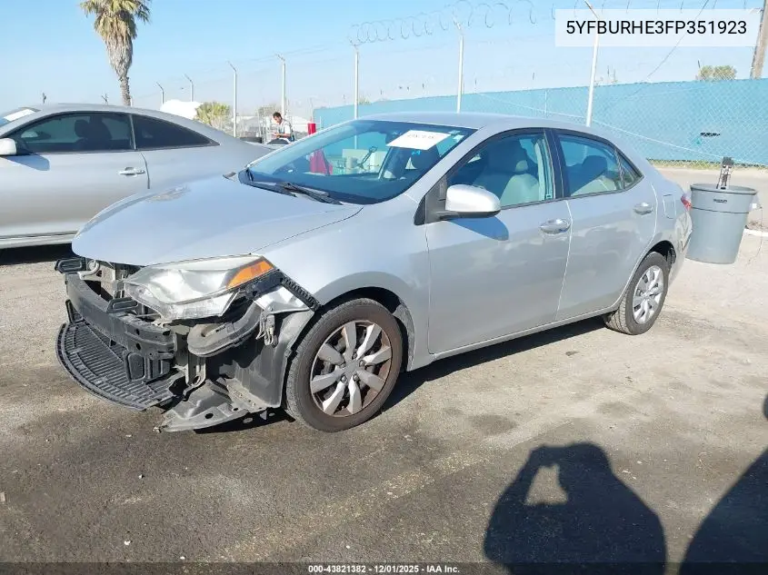 5YFBURHE3FP351923 2015 Toyota Corolla Le