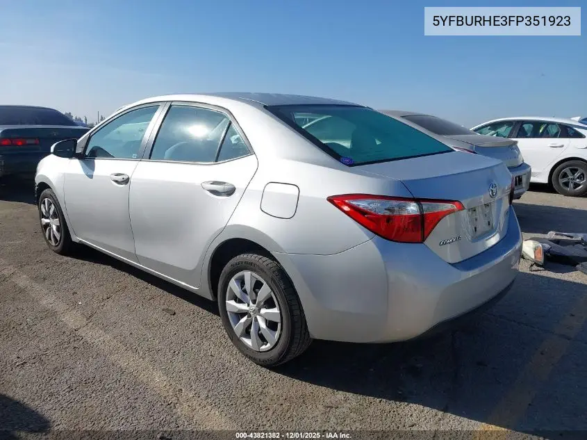 5YFBURHE3FP351923 2015 Toyota Corolla Le