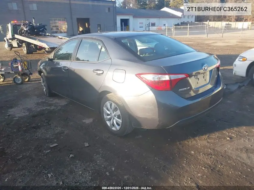2T1BURHE0FC365262 2015 Toyota Corolla Le