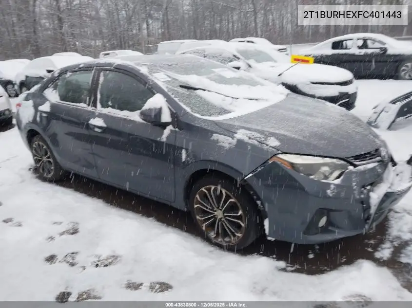 2T1BURHEXFC401443 2015 Toyota Corolla S Plus