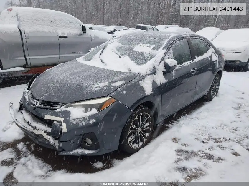 2T1BURHEXFC401443 2015 Toyota Corolla S Plus