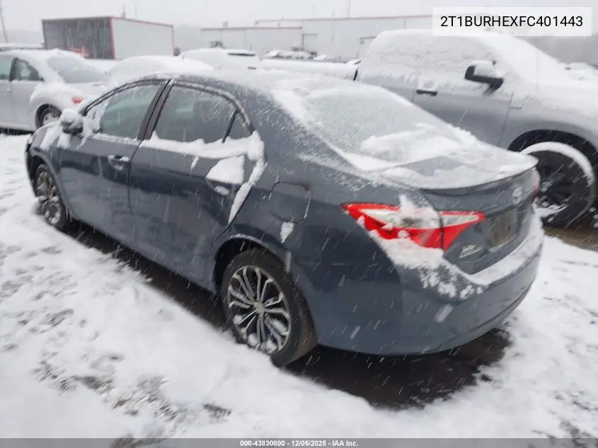2T1BURHEXFC401443 2015 Toyota Corolla S Plus