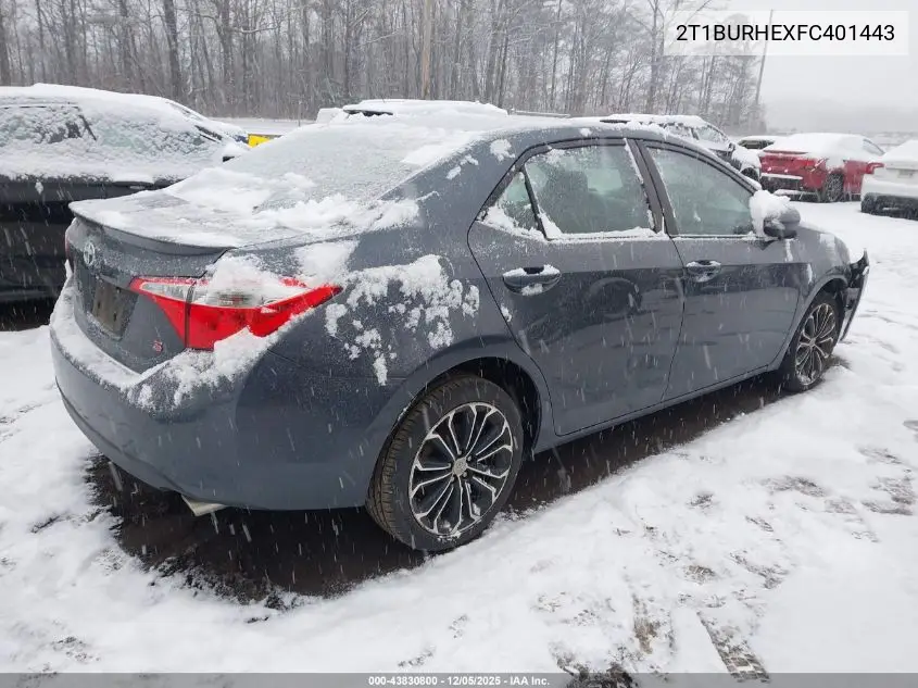 2T1BURHEXFC401443 2015 Toyota Corolla S Plus