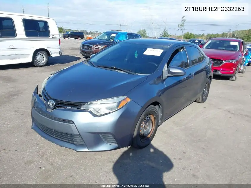 2T1BURHE2FC332263 2015 Toyota Corolla L