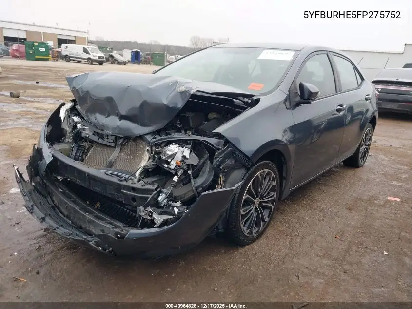5YFBURHE5FP275752 2015 Toyota Corolla S Plus