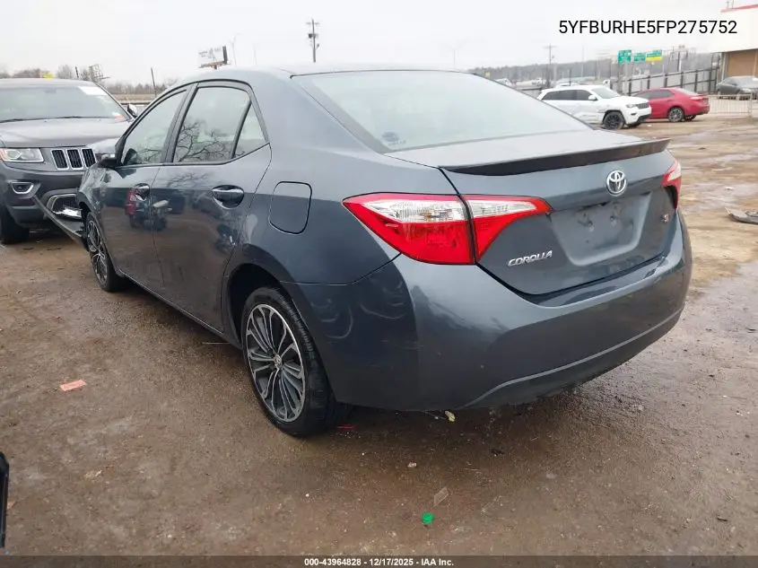 5YFBURHE5FP275752 2015 Toyota Corolla S Plus