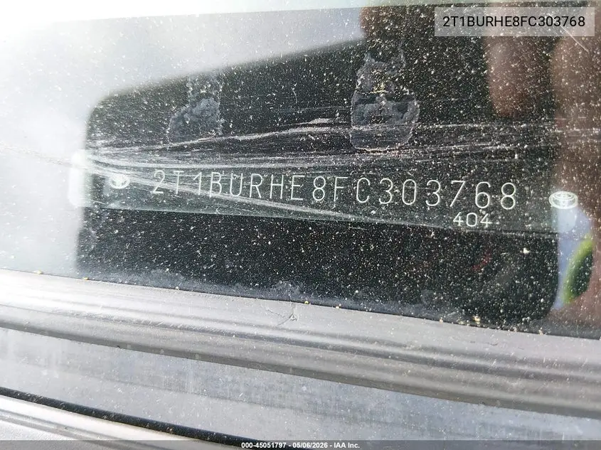 2T1BURHE8FC303768 2015 Toyota Corolla Le