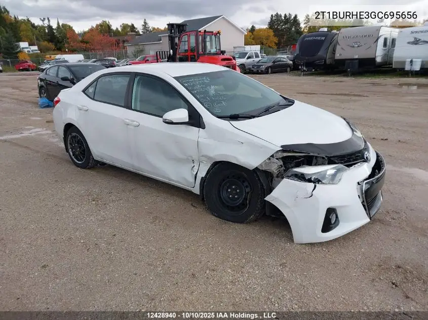 2T1BURHE3GC695656 2016 Toyota Corolla S