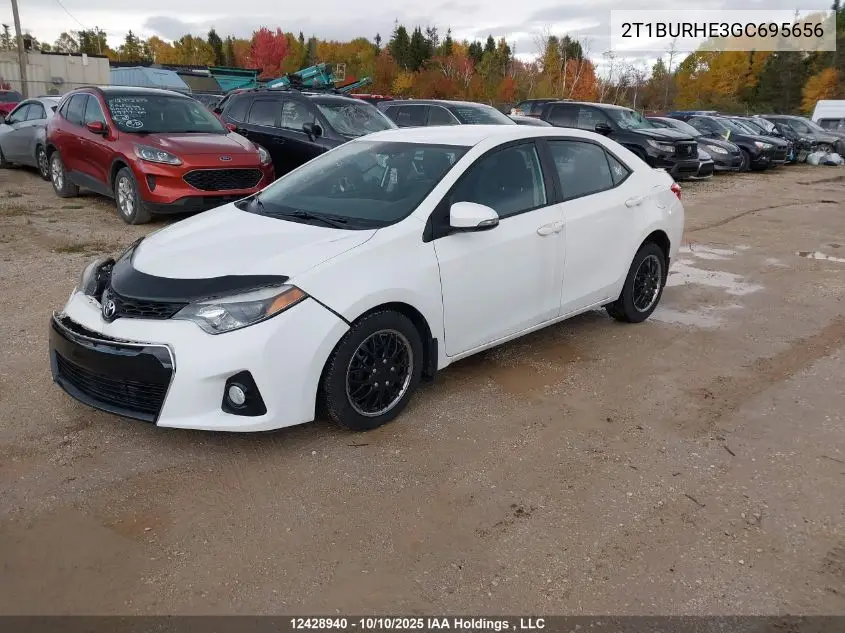 2T1BURHE3GC695656 2016 Toyota Corolla S