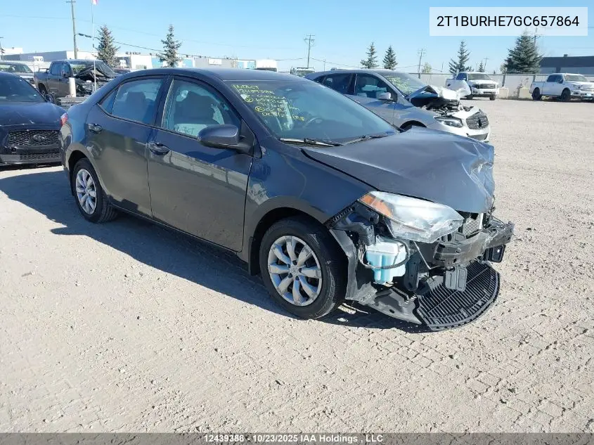 2T1BURHE7GC657864 2016 Toyota Corolla L/Le/Le Pls/Prm/S/S Pls