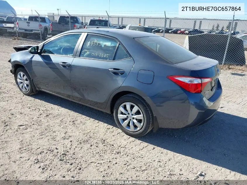 2T1BURHE7GC657864 2016 Toyota Corolla L/Le/Le Pls/Prm/S/S Pls