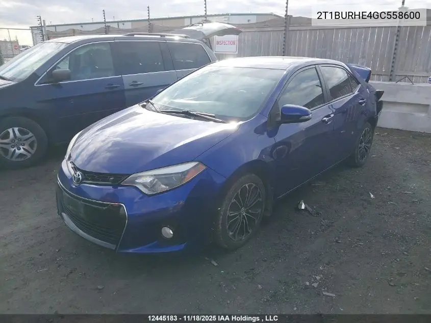 2T1BURHE4GC558600 2016 Toyota Corolla L/Le/Le Pls/Prm/S/S Pls
