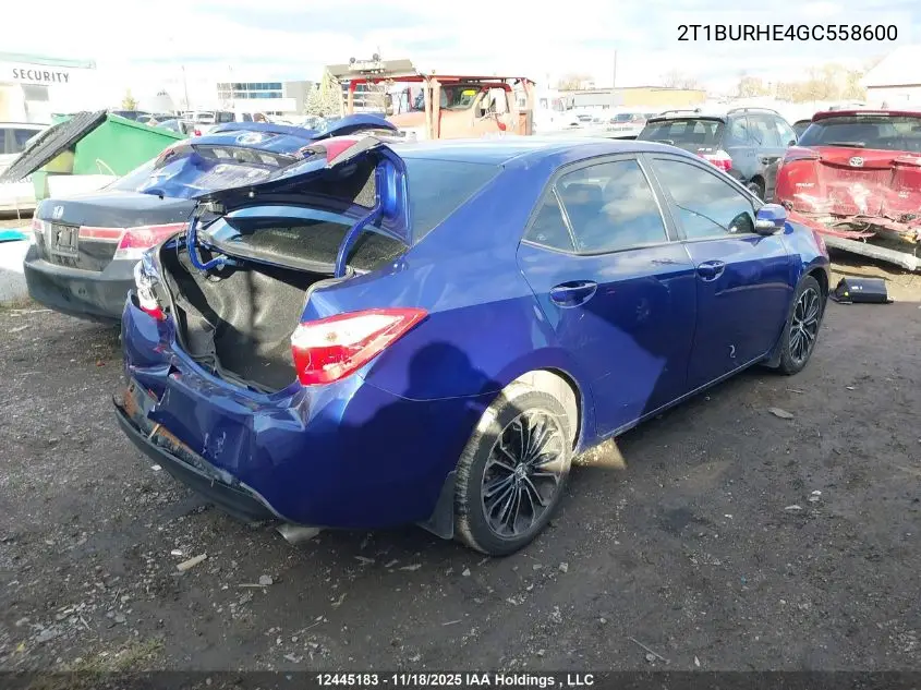 2T1BURHE4GC558600 2016 Toyota Corolla L/Le/Le Pls/Prm/S/S Pls