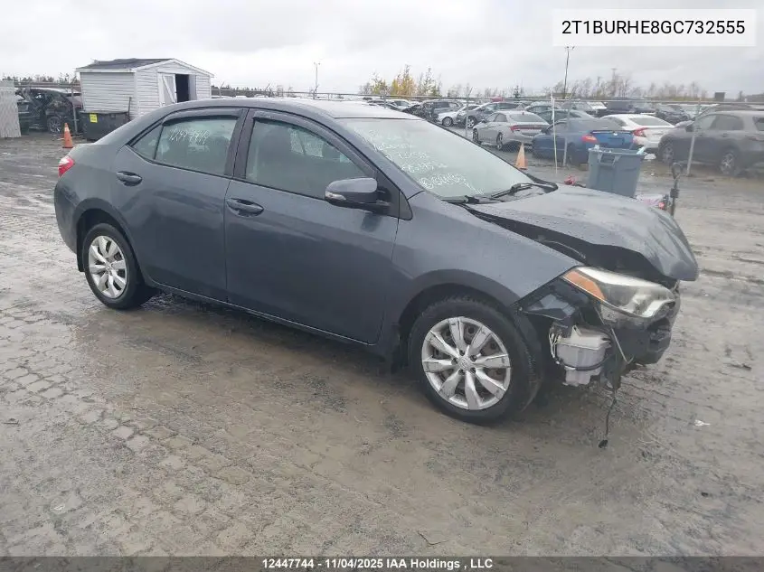 2T1BURHE8GC732555 2016 Toyota Corolla S