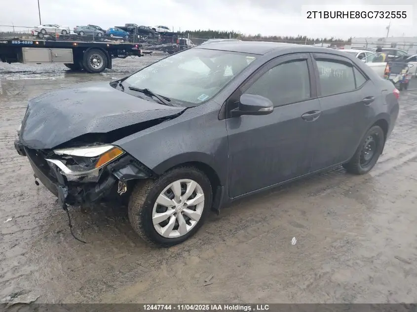 2T1BURHE8GC732555 2016 Toyota Corolla S