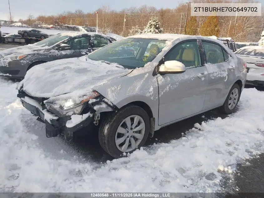 2T1BURHE7GC649702 2016 Toyota Corolla