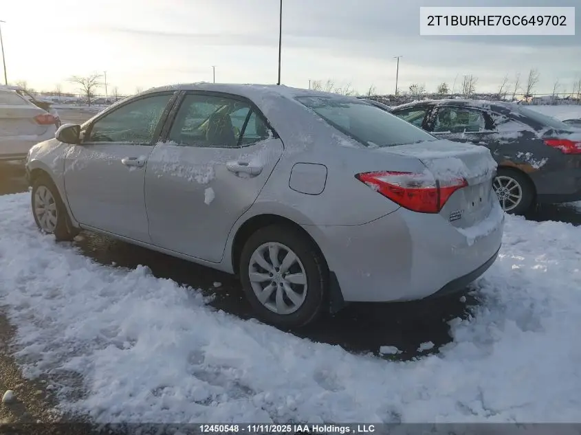 2T1BURHE7GC649702 2016 Toyota Corolla
