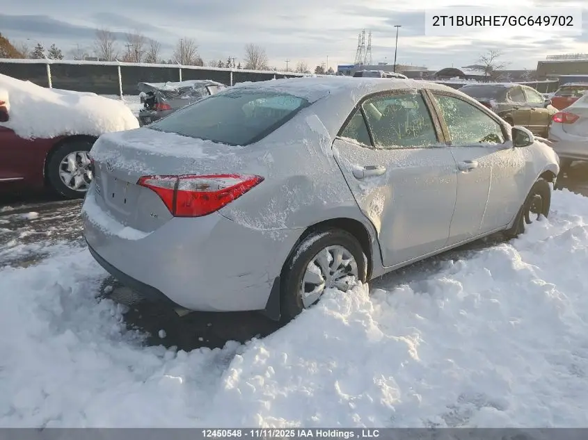 2T1BURHE7GC649702 2016 Toyota Corolla
